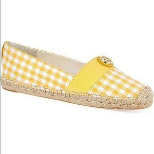 Tory Burch Yellow Gingham Beacher Flat Espadrilles